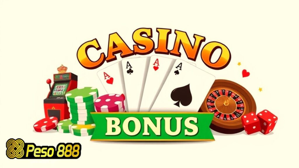 a design of a word casino bonus